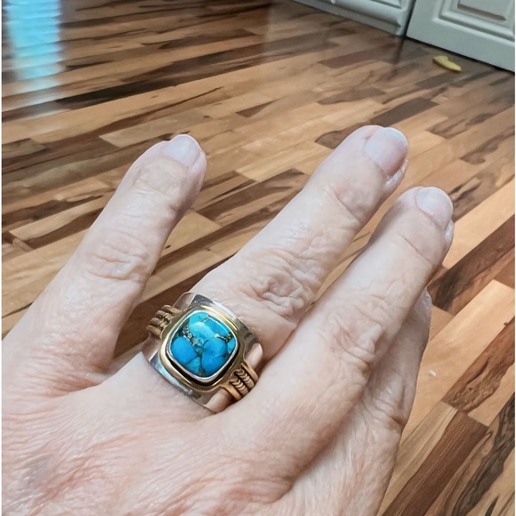 Turquoise and Sterling Silver ring - Picture 6 of 6